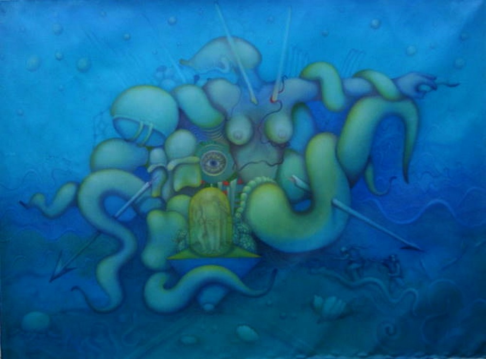 "En lo profundo del oceano" 116x89cm coll. Pedro Jose Baez(Venezuela)